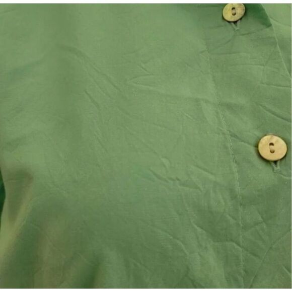 Liz Claiborne First Issue Button Down casual comfort mint green shimmer - Picture 4 of 4